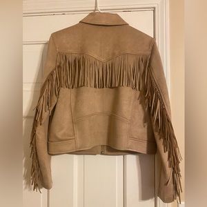 Versona Size Small Fringe Jacket. Brand new with Tags. Super soft zip-up.